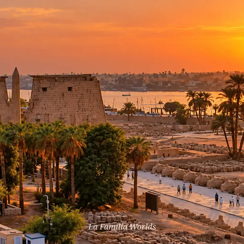 Sunset Ruins Along the Nile