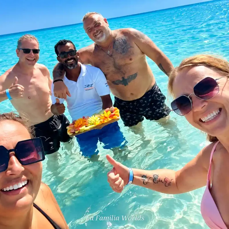 Tropical Family Selfie in Turquoise Waters