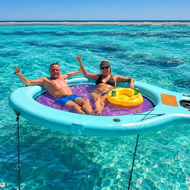 Tropical Lagoon Float with Peace Signs